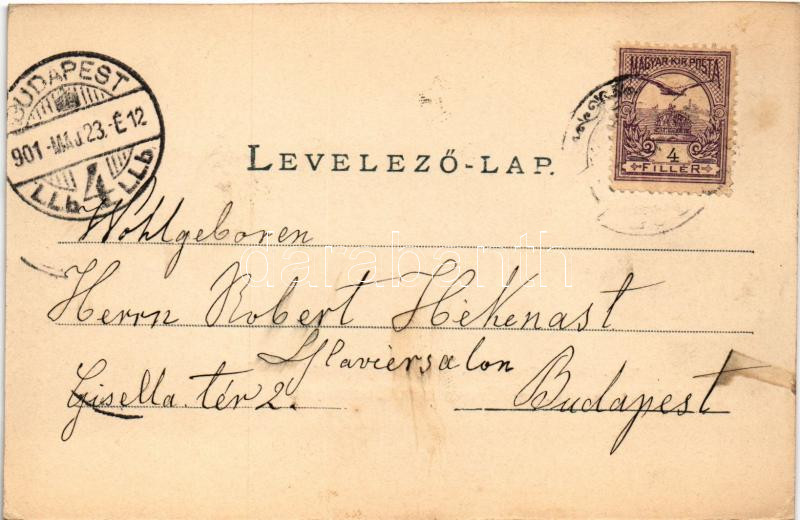 1900 Lőcse, Leutschau, Levoca; Magyar királyi állami főreál-iskola. Latzin János kiadása / Staatsoberrealschule / school (EK) - Image 2