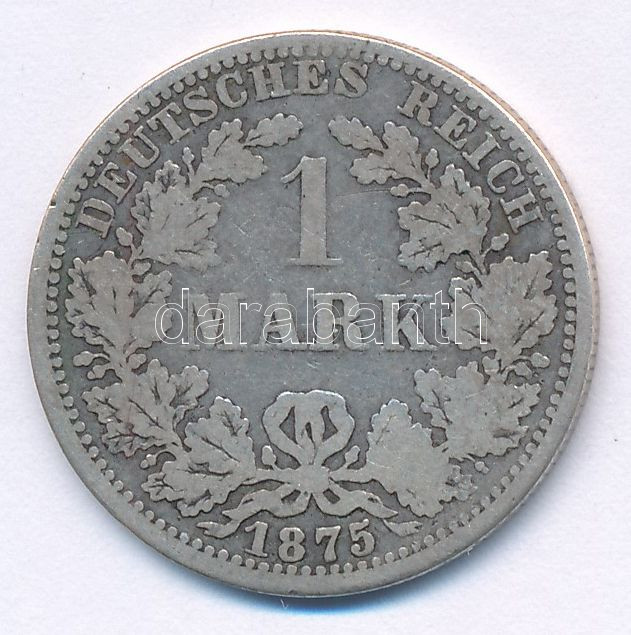 Német Birodalom 1875A 1M Ag 'I. Vilmos' T:3 German Empire 1875A 1 Mark Ag 'Wilhelm I' C:F