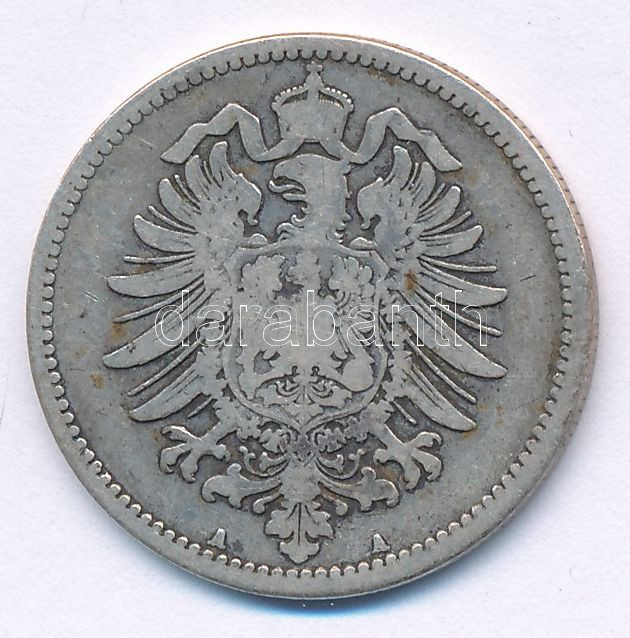 Német Birodalom 1875A 1M Ag 'I. Vilmos' T:3 German Empire 1875A 1 Mark Ag 'Wilhelm I' C:F - Image 2