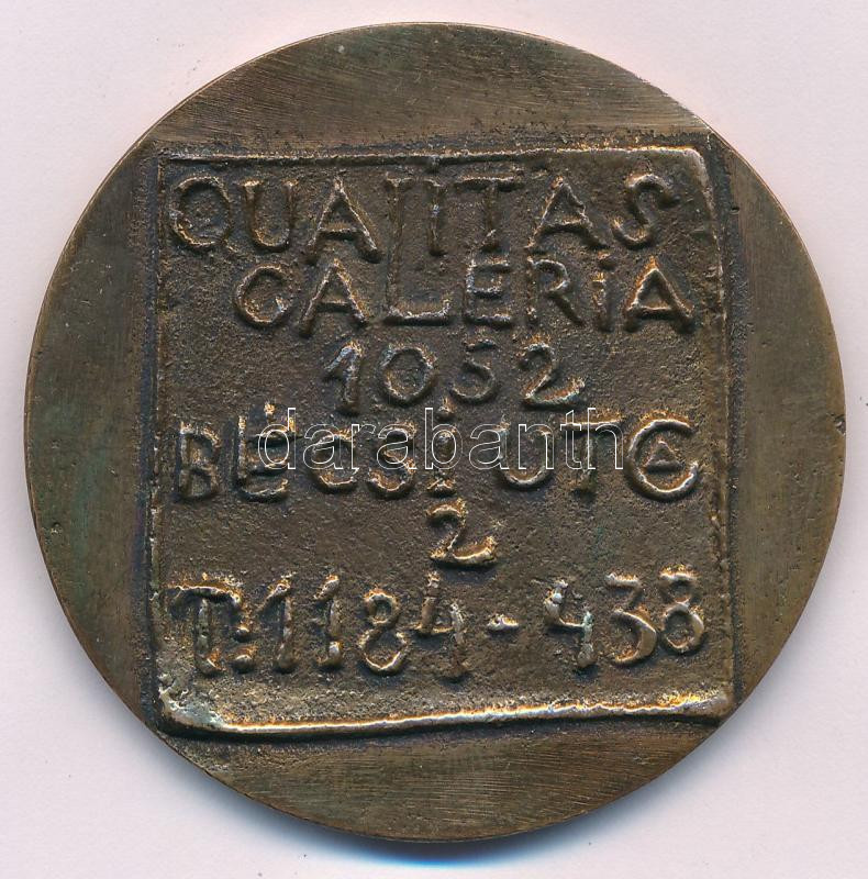 Kő Pál (1941-2020) 1989. 'Qualitas Galéria' bronz névjegyérem (51mm) T:AU