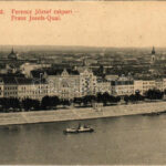 Budapest V. Ferenc József rakpart, dunai uszoda a parton. Neumann Márton 10247.