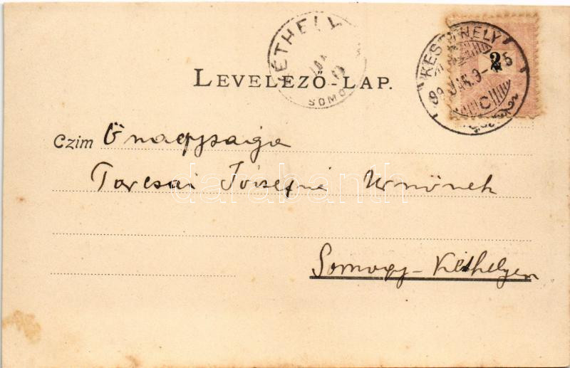 1899 (Vorläufer) Hévíz (Keszthely), fürdő. Mérei Ignác kiadása (vágott / cut) - Image 2