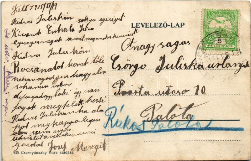 1915 Dunaföldvár, Özv. Nagy Imréné 'Stefánia' mulató kertje, vendéglő. Csernyánszky Imre kiadása (EK) - Image 2