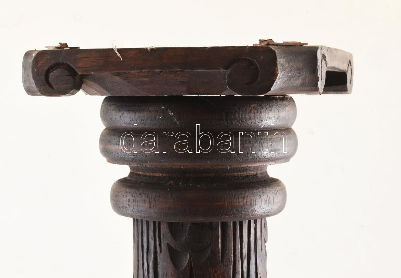 Historizáló posztamens cca 1860 Faragott fa 85 cm - Image 2