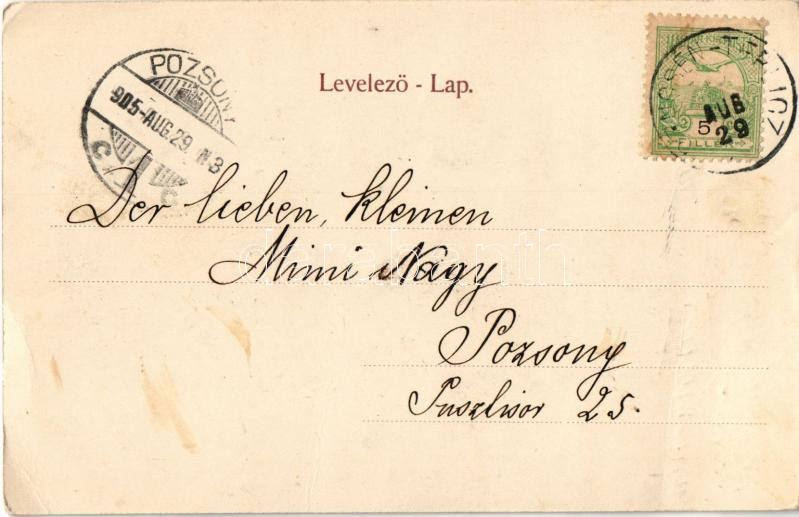 1905 Trencsénteplic, Trencianske Teplice; Tepliczi paraszt leány. Hermann Seibt 4458. / Slovakian folklore, peasant woman (fa) - Image 2