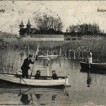 1922 Keszthely, Sziget fürdő, csónakok (EK)