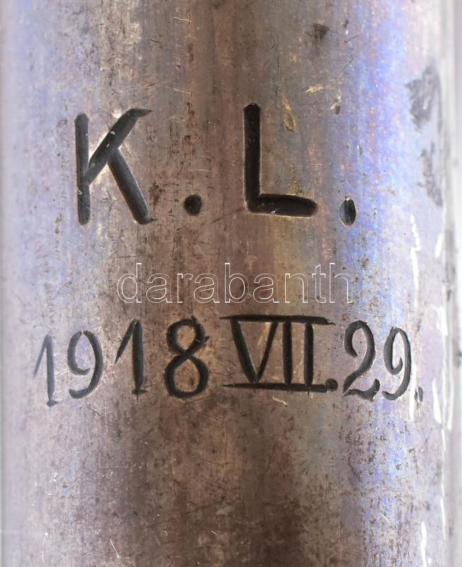 Ezüst fejes sétabot 1918 gravírozással, jelzett. 85 cm - Image 3
