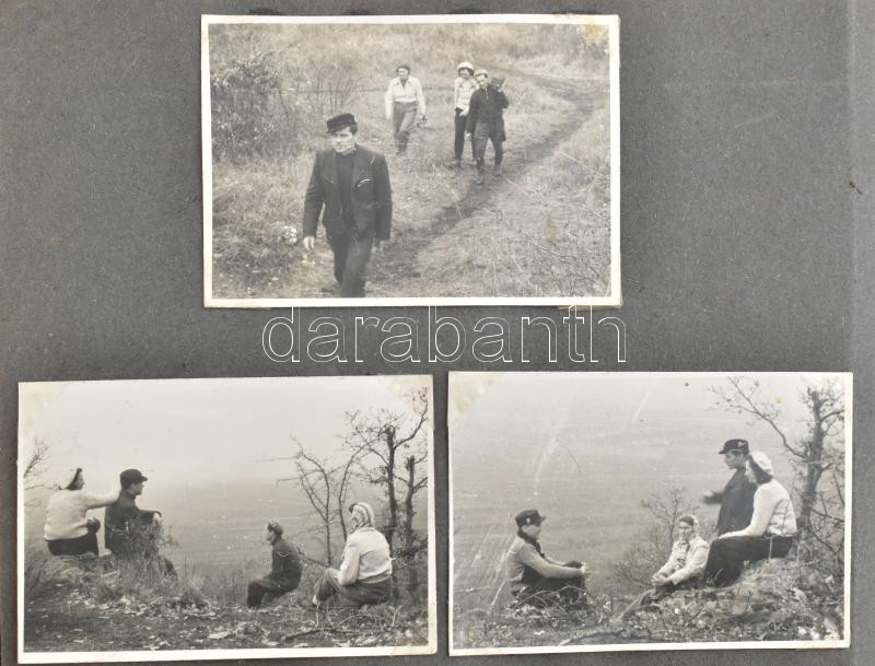 cca 1950 Egy mátraházai kirándulás emlékképei, fotók albumba ragasztva (posta, pagoda, kilátó, stb.), 5,5×8 és 11×17 cm közötti méretekben - Image 3