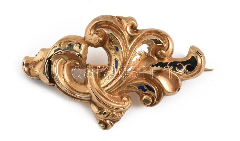Arany (Au) 14K bross, jelzés nélkül, 2,5×4 cm, bruttó: 3,9 g