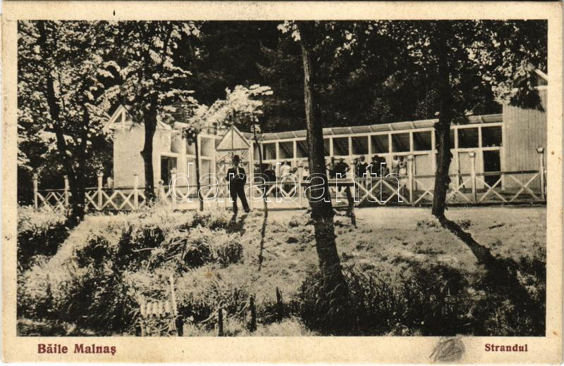 1937 Málnásfürdő, Malnas Bai; Strandul / strand, fürdőzők. F. Formescu kiadása / swimming pool, bathers