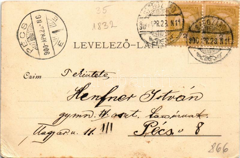 1900 Szekszárd, Megyeháza. Fischof Mór kiadása (EB) - Image 2