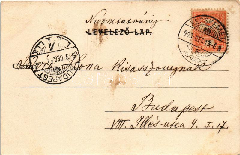 1903 Kecskemét, Bugaci pásztorok, magyar folklór. Komor Gyula kiadása (fl) - Image 2