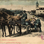 Balatongyörök, Balaton-Györök; Fő utca, templom, lovaskocsi. Vasvári József kiadása (fl)