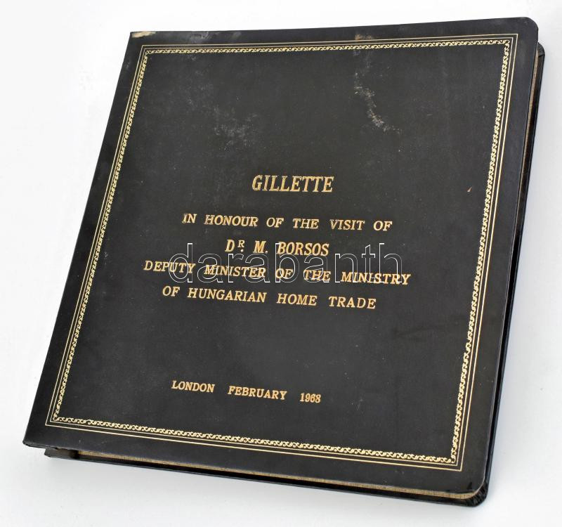 1968 Magyarországi kereskedelmi delegáció látogatása a Gilette gyárban Isleworthben fotóalbum Juhar Zoltán és a látogató küldöttség, fotók feliratozott albumban. 12 fotóval Fotók 22x17 cm / Hungary trade delegation visit in - Image 4