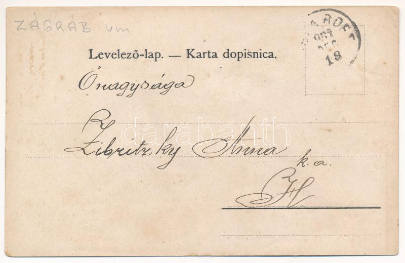 1902 Zágráb vármegye térképe, Károlyi Gy. kiadása / Zupanija Zagrebacka / Map of Zagreb County County (ázott / wet damage) - Image 2