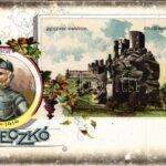 Beckó, Beczkó, Beckov; Várrom, Stiborici Stibor (1347-1414) ispán / hrad, Stibor zo Stiboríc / castle ruins, count. Brück Samu Art Nouveau, floral, litho (EB)
