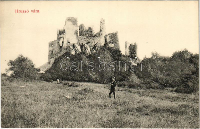 Hrussó, Rusó, Hrusov; vár. Brunczlik Imre kiadása / castle ruins / Hrusovsky hrad