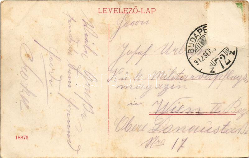 1912 Budapest I. Duna részlet a Gellérthegy felől, Ferenc József híd (Rb) - Image 2
