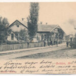 1906 Bethlen, Beclean; vasútállomás, gőzmozdony, vonat. Kajári István kiadása / railway station, locomotive, train (EK)
