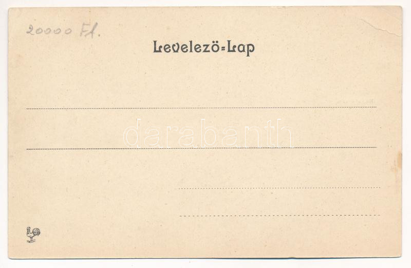 Brassó, Kronstadt, Brasov; Kapu utca, Kertsch nyaraló. Szecessziós virágos litho keret / street, villa. Art Nouveau, flower litho (EK) - Image 2
