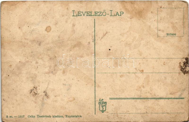 Topánfalva-Aranyosszohodol, Campeni-Sohodol; kisvasúti vasútállomás. Csiky Testvérek 2 sz. 1917. / railway station (fl) - Image 2
