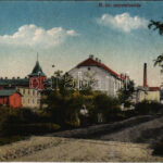 Békéscsaba, M. kir. selyemfonoda, gyár. Vasúti levelezőlapárusítás 21. 1918.