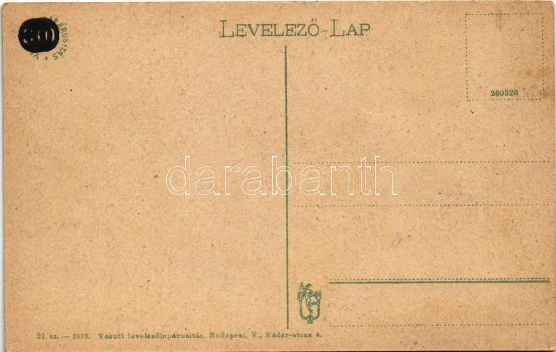 Békéscsaba, M. kir. selyemfonoda, gyár. Vasúti levelezőlapárusítás 21. 1918. - Image 2