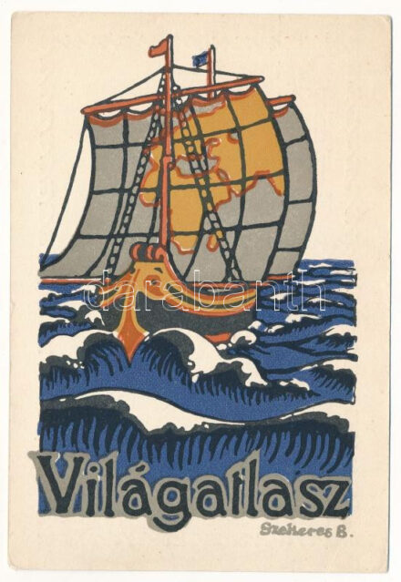 Világatlasz reklám / Hungarian publishing house advertisement s: Szekeres B. (EB)