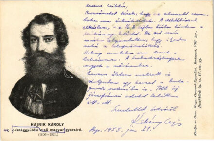 Hajnik Károly (1806-1861), országgyűlési első magyar gyorsíró. Az Országos Magyar Gyorsíró-Egyesület kiadása / First Hungarian parliamentary stenographer (ragasztónyom / glue mark)