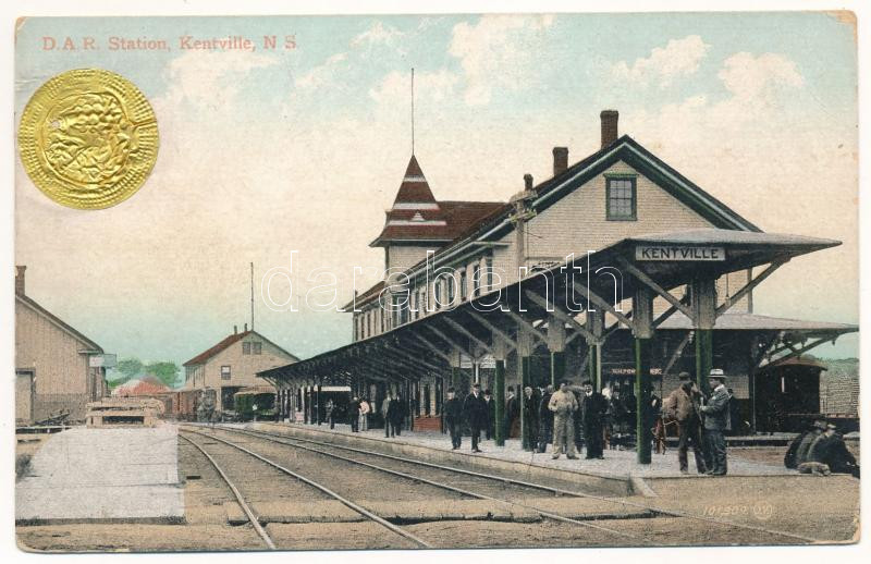 4 db RÉGI vonat motívum képeslap: vasútállomások / 4 pre-1945 train motive postcards: railway stations - Image 2