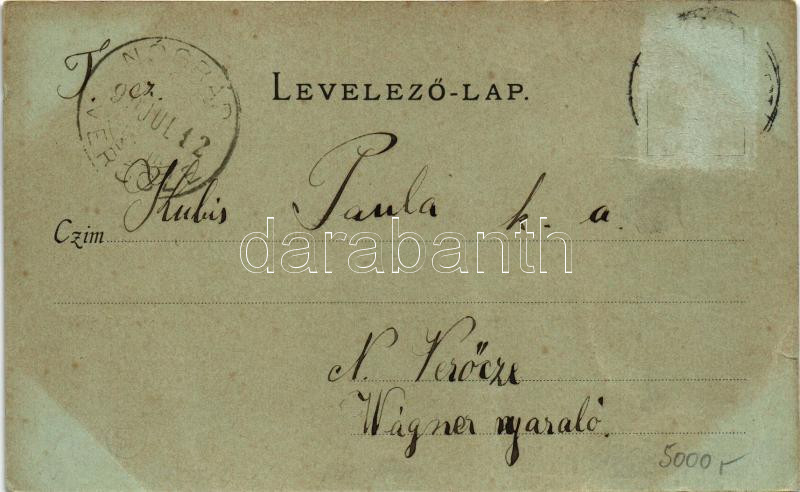 1899 (Vorläufer) Nagymaros, Nagy-Maros látképe. Divald Károly 23. sz. (szakadás / tear) - Image 2