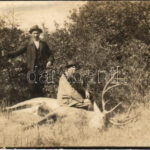 1923 Dömös, vadászok a lelőtt szarvassal. photo (EK)