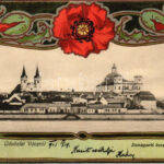 1901 Vác, Dunaparti korzó. Szecessziós virágos litho / Art Nouveau, floral, litho