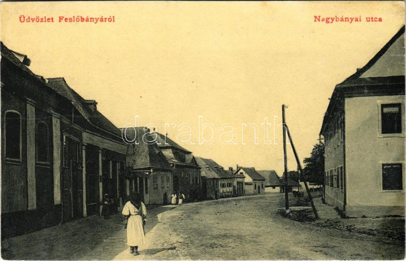 Felsőbánya, Baia Sprie; Nagybányai utca. Bonis Sándor kiadása / street