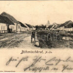 1906 Großkrut, Böhmischkrut; Strasse, Geschäft. Carl Schindler 6109. / street, shop