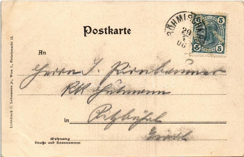 1906 Großkrut, Böhmischkrut; Strasse, Geschäft. Carl Schindler 6109. / street, shop - Image 2
