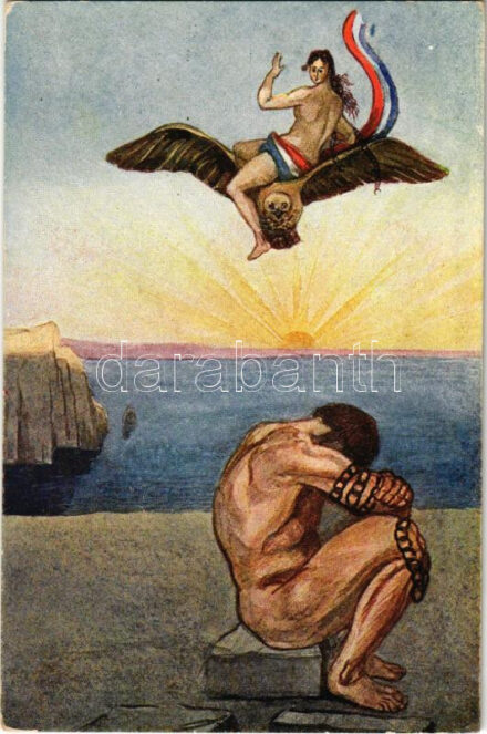 U oceku oslobodjenja / Horvátország felszabadulása az Osztrák-Magyar Birodalomból / Liberation of Croatia from the Austro-Hungarian Empire, propaganda s: Vjera Bojnicic