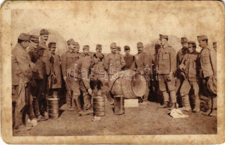 Novo Sielki (Novoselki) 1916. március 31. borkiosztás. A cs. és kir. 82. székely gyalogezred hadirokkant alapja javára / WWI K.u.k. military, wine distribution (Rb)