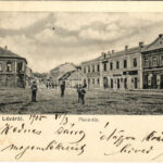 1905 Léva, Levice; Piac tér, Engel József üzlete. Schulz Ignác kiadása / square, shop
