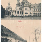 1908 Tura, Báró Schossberger kastély, Fő utca, Oláh Tóth Pál üzlete és saját kiadása (r)