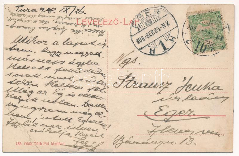 1908 Tura, Báró Schossberger kastély, Fő utca, Oláh Tóth Pál üzlete és saját kiadása (r) - Image 2