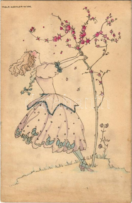 1917 Viennese Art Nouveau. M. Munk Wien Nr. 1132. s: Mela Koehler (fl)
