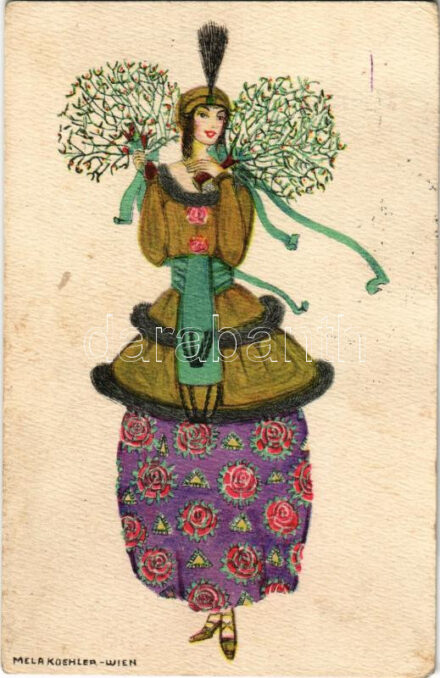 1918 Viennese Art Nouveau. B.K.W.I. 3142-6. s: Mela Koehler (r)
