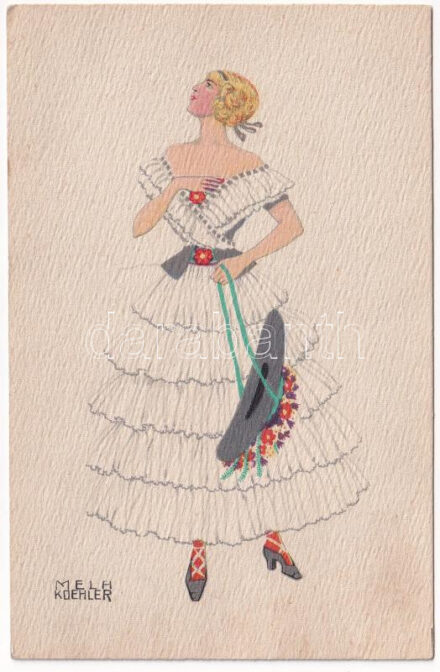 Viennese Art Nouveau / Mode. B.K.W.I. 746-4. s: Mela Koehler (ázott / wet damage)