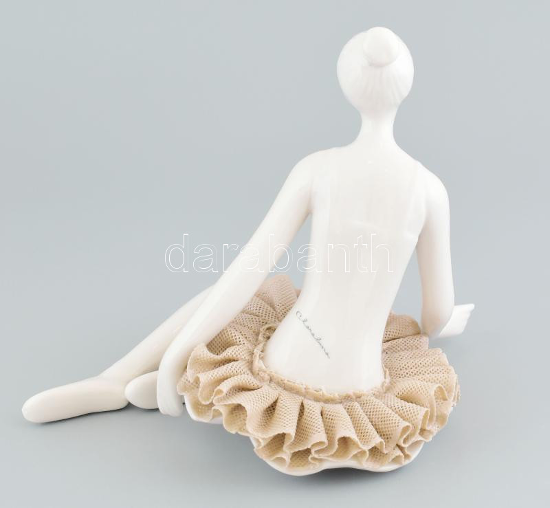 Claraluna balerina, porcelán, jelzett, hibátlan, m: 19 cm - Image 3