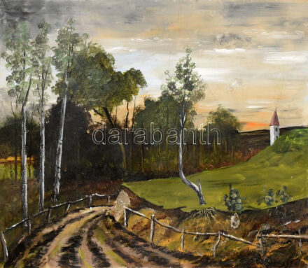 Rudnay Gy jelzéssel: Kanyargó út. Olaj, farost. 42x49 cm.