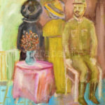 Schéner jelzéssel: Társaság. Olaj, vászon, faroston. 60,5x50 cm.