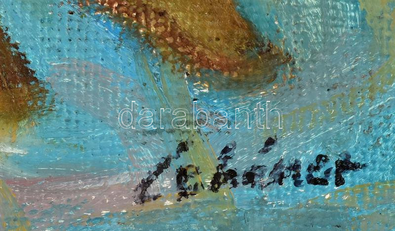 Schéner jelzéssel: Társaság. Olaj, vászon, faroston. 60,5x50 cm. - Image 2