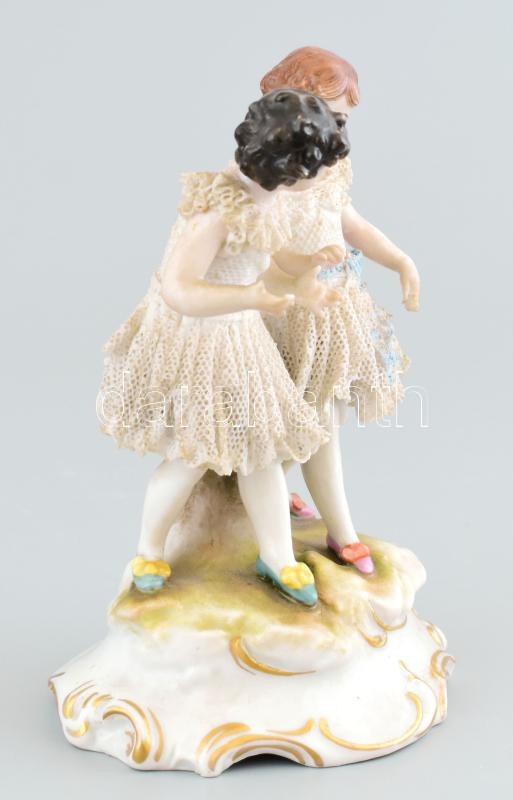 Alteste Volkstedt kislányok, porcelán, jelzett, sérült, m: 13 cm - Image 2