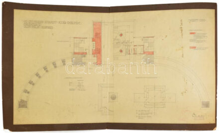 1938 A budapesti Eucharisztikus Kongresszus oltáremelvény terve, 1:100, kartonon, hajtva, 57×95 cm